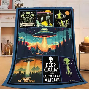 Mystic UFO Alien Blanket – Soft Plush Cozy Throw for Living Room, Sofa, Bedroom, Travel & Camping – All-Season, Warm, Durable, Easy-Care – Perfect Gift for NYE, Halloween, Christmas, V-Day, Solstice, Easter