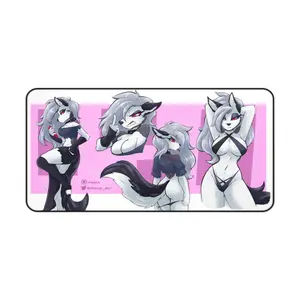 Loona Helluva Boss Mouse Pad – Cute Anime Wolf Girl Holiday Outfit Gaming Desk Mat, Non-Slip Rubber Base