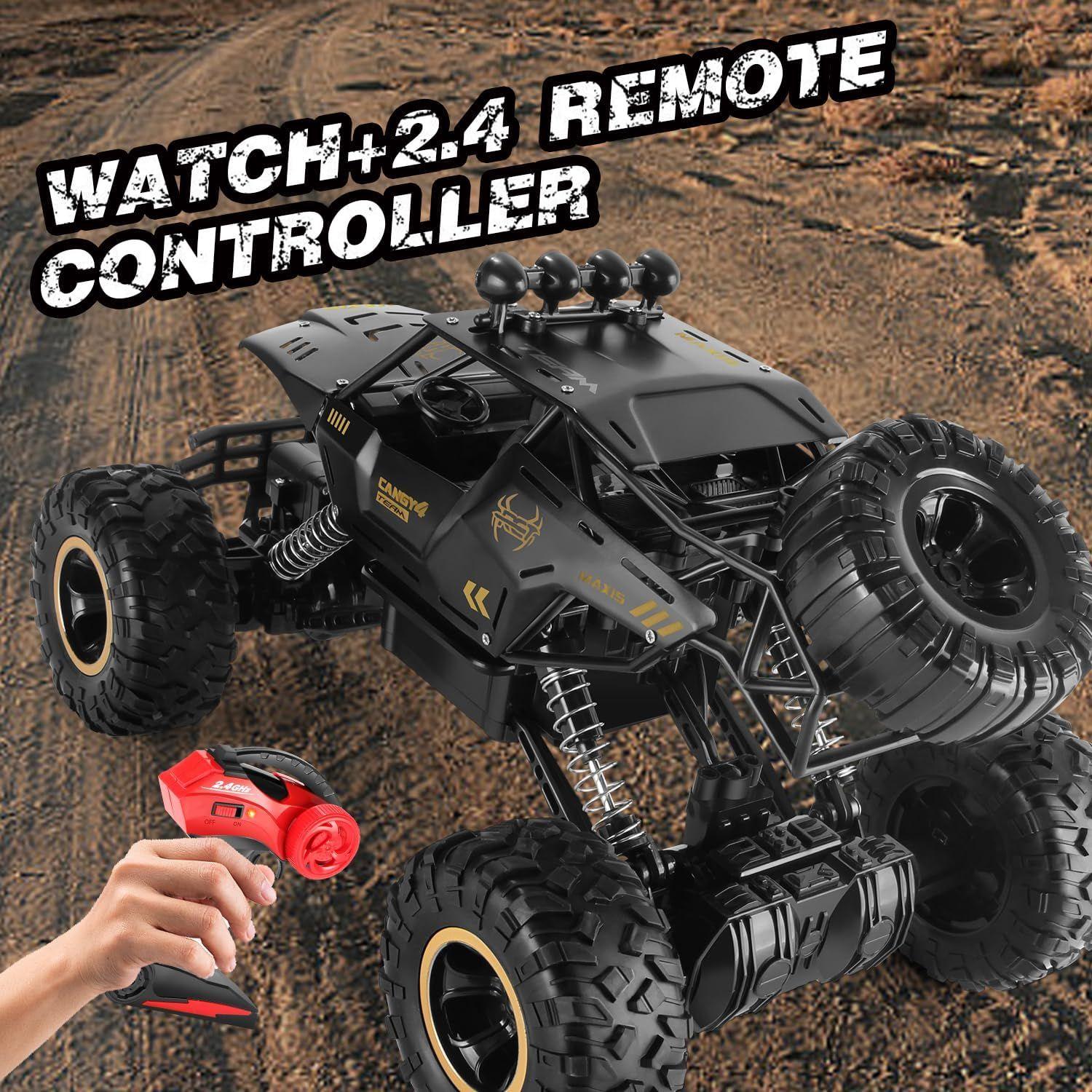 2025 RC 37cm 1:12 4WD Large Remote Control Cars Rock Crawler Monster Truck with 2 Battery ,Kids Toys Gifts, Dual Battery Off-Road Toys