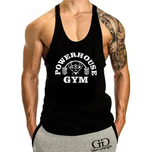 Men's Gym Stringer Bodybuilding Tank Tops Workout Muscle   Sleeveless Shirts For Men