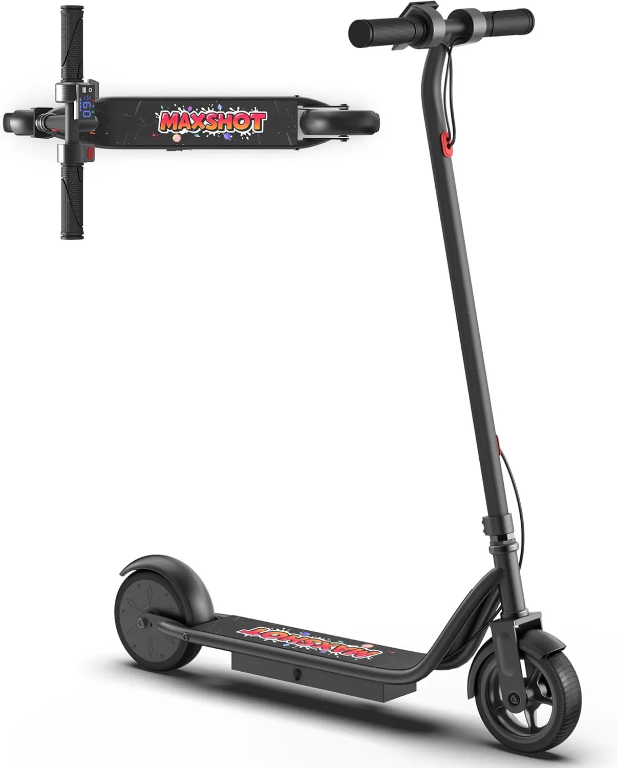 MAXSHOT Lightweight Foldable Multi-Size Electric Scooter for 6 Years Above, Top Speed 9/16/19/22MPH, 10/12/16/21/50Miles Range, 6.5"/8.5"/14" Tires, Dual Suspension, Double Safety Braking System, APP Control Folding Commuter Escooter, Commuting, Easy To C