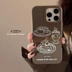 Hand-painted Dessert Illustration iPhone 16 Case 17 Silicone 14 Pro Max Compatible 13 Soft 12 Premium 15