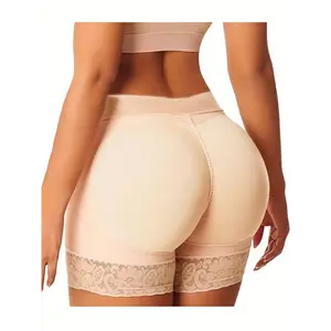 Women Shaper Padded Lifter Panty Buttock Enhancer Fake Butt Hip Shapwear Underwear Fabric Polyester Shapewear Womenswear Compression Light Beige