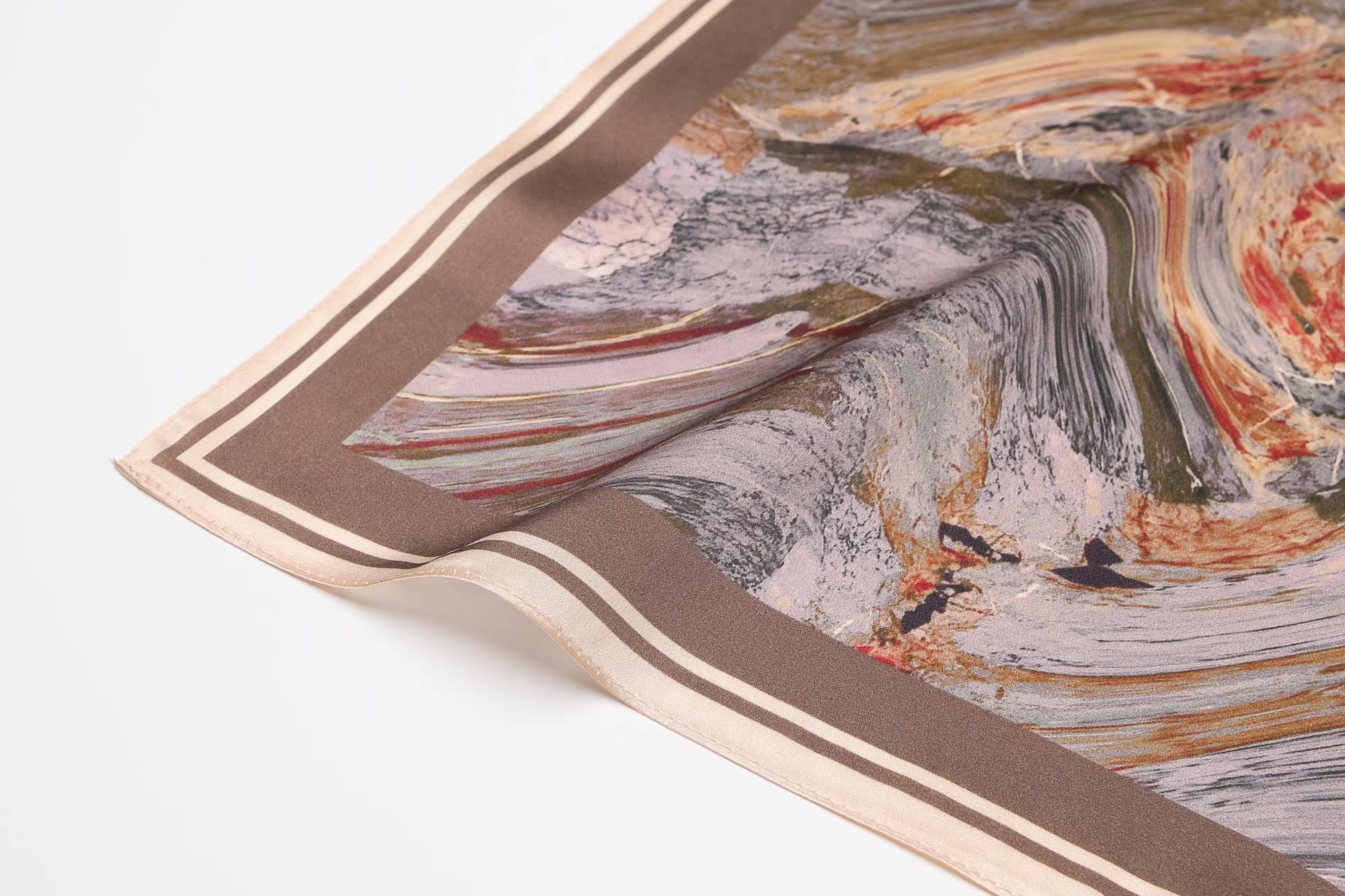 100% Mulberry Silk hair scarf Scarf/Neck Wrap — Vintage Oil Painting Style,silk scarf  Small Square Silk Tie for Suit Jackets, easy style fashion hack Shirt Necktie, Neck Scarf