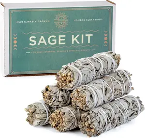 4 Inch White Sage Sticks - Fresh, Natural California Sage Smudge Sticks with Instructions & Blessings - Wand Sage for Cleansing House Negative Energy & Other Smudging Rituals