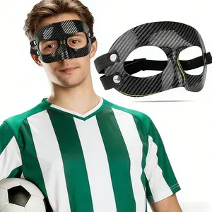 Anti-collision sports face protection, breathable face protection mask sports protective gear, adjustable straps, breathable PVC material, suitable for basketball, football training, can protect nasal bone fractures, unisex, Breathable face cover