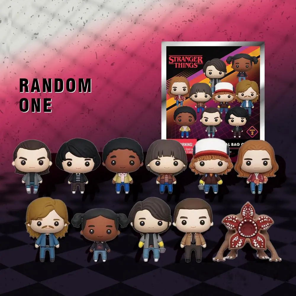 Stranger Things Officially Licensed 3D Anime Character Series - 1pc Mystery Bag Clip Figure Keychain, Cool Keychains, Keychain Accessory, For Bags Random Character, Mom & Friend Gifts, Surprise Collectibles
