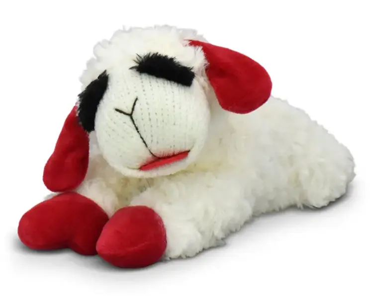 Small Plush Lamb Chop Dog Toy with Squeaker