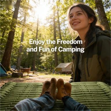 [Fast Shipping] Pakicetus Inflatable Camping Sleeping Pad with Built-in Pillow & Foot Pump - Portable Lightweight Sleeping Mat for Backpacking, Hiking, Travel, Outdoor Camping