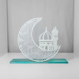 Islamic Crescent Moon Napkin Holder with Mosque Design, Elegant Home Gift for Eid, Ramadan Table Decor, Ideal for Eid Celebrations, Napkin Organizer