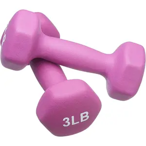 FUXION Neoprene Dumbbell Hand Weights, Sets of 2 Hexagon Non-Slip Weights for Home Gym Yoga Pilates Workout