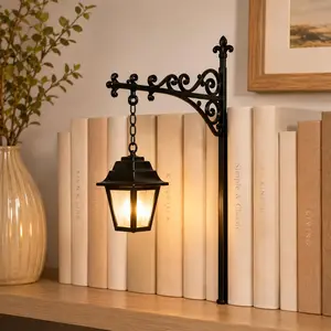 Library Lantern-Decorative Bookshelf Lighting, Reading Book Shelf Lights for Bookworms, Antique Led Books Nook Lamp Ornament for Study Reading Corner Home Library, Unique Gift for Book Lovers,Halloween decorations