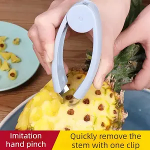 2PCS Multi-functional pineapple eye remover, stainless steel eye remover, seed remover, peeler, and stem remover.