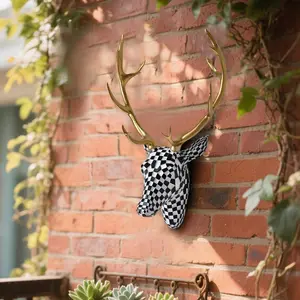 Deer Head Mosaic Wall Sculpture, Wall Mounted, Elegant Stylish Home Decor, Living Room Bedroom Kitchen Art Piece, Creative Gift for Any Occasion