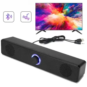 RGB Stereo Bluetooth Desktop Soundbar  Speaker Wired Wireless Dual Mode 9D Surround Stereo Bass Anti-Interference for PC TV Phone Gaming
