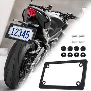 Stainless Steel Motorcycle License Plate Frame Kit with Screw Caps & Screws Professional Motorcycle Accessories