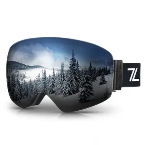ZHA ZHA X1 OTG Ski Goggles, Anti-Fog UV400 Interchangeable REVO Lenses Snowboard Snow Goggles for Men Women