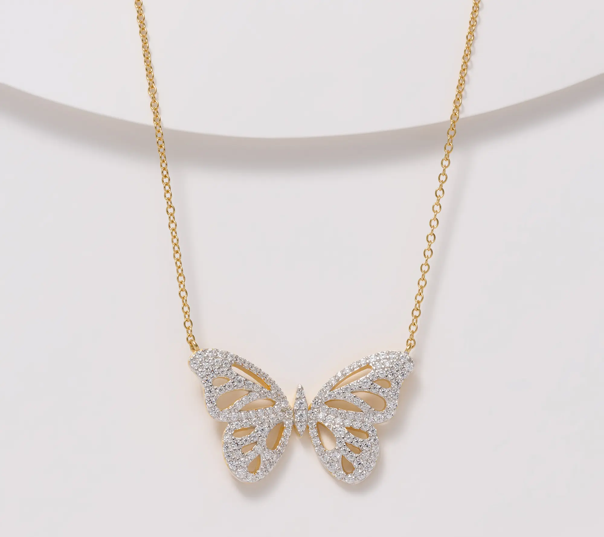 Diamonique x Jennifer Miller Butterfly Necklace, Sterling Silver
