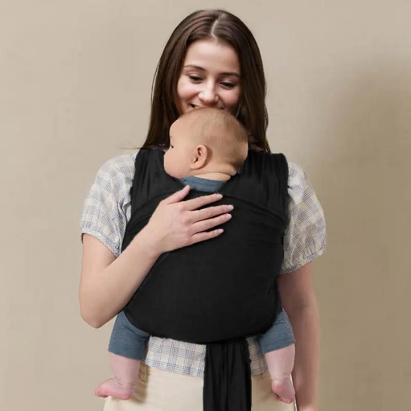 Ergonomic Newborn & Infant Wrap Carrier in Solid Color, Soft Breathable Adjustable Fabric for Hands-Free Travel, Newborn Wrap Carrier, Cozy Wrap Carrier