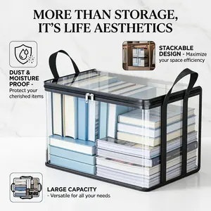 Transparent Storage Box, Multi-Functional Waterproof Organizer with Handle, Ideal for Home, Students, Books, Clothes, Miscellaneous Items