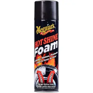Meguiar's Hot Shine Tire Foam 19 Oz Aerosol - High Gloss Tire Shine with UV Protection & Conditioners for Car Lovers - Cleans Shines Protects in One Step
