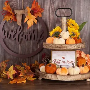 12-Piece Fall Pumpkin Decoration Set, Artificial Velvet Pumpkins for Halloween & Christmas Party Decorations, Perfect for Autumn-Themed Events