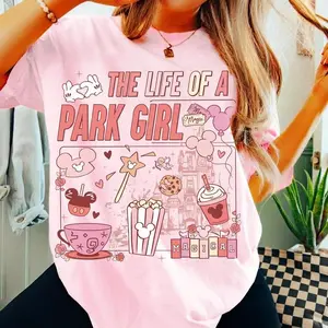 Retro Life Of A Park Girl Happy Valentine's Day T-Shirt, Valentine 2026 Shirts, Snacks Valentine Tee, Gift for Womenswear Cotton