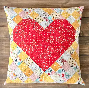 I Love You More Heart Quilted Pillow Pattern - Paper Print Version