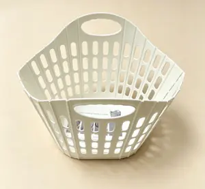 Easter Basket Laundry Basket with Handles, Foldable Plastic Hamper, Space-Saving Organizer for Clothes, Towels, Toys - Portable Dirty Clothes Holder for Bathroom, Home Use