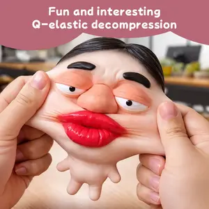 Stress Relief Fidget Sculpture - Soft Elastic Big Face, Slow Sensory Rebound, Funny Design, Ugly Face Squishy Model, Creative Gift for Stress Relief Enthusiasts