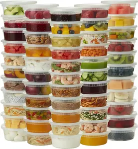 Plastic Deli Containers with Lids 8 Oz (Pack of 50) – Leak-Proof, Bpa-Free Food Storage Containers for Soup, Slime & Meal Prep, Stackable, Microwave, Dishwasher Safe, Reusable Clear Plastic Emporio Kitchen, Sturdy, Canister