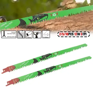 10 Pcs S1231L Saber Saw Blades, Professional 5 TPI Thick Body, Clean Rapid Pruning for Green Wood & Live Trees, for Gardeners & Tree Trimming