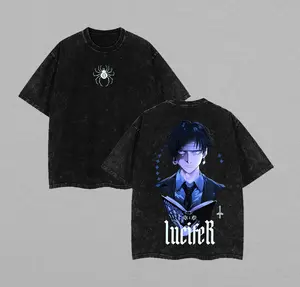 Retro Heavy Limited Chrollo Lucilfer Hunter X Hunter Anime Tshirt Double Printed Vintage Washed Tee Unisex  Anime Manga Gift For Anime Fan, Anime Lover, Hxh Merch graphic