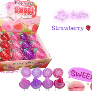 Lipstick/   Sweet Strawberry Lip Balm - Moisturizing Balm with Charm - CG Beauty Collection