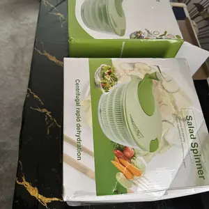 Salad Spinner, Large Vegetable Washer and Dryer with Easy Crank Handle, 3Qt Capacity Lettuce Spinner for Washing, Spinning & Drying Salad Greens, Fruits & Vegetables