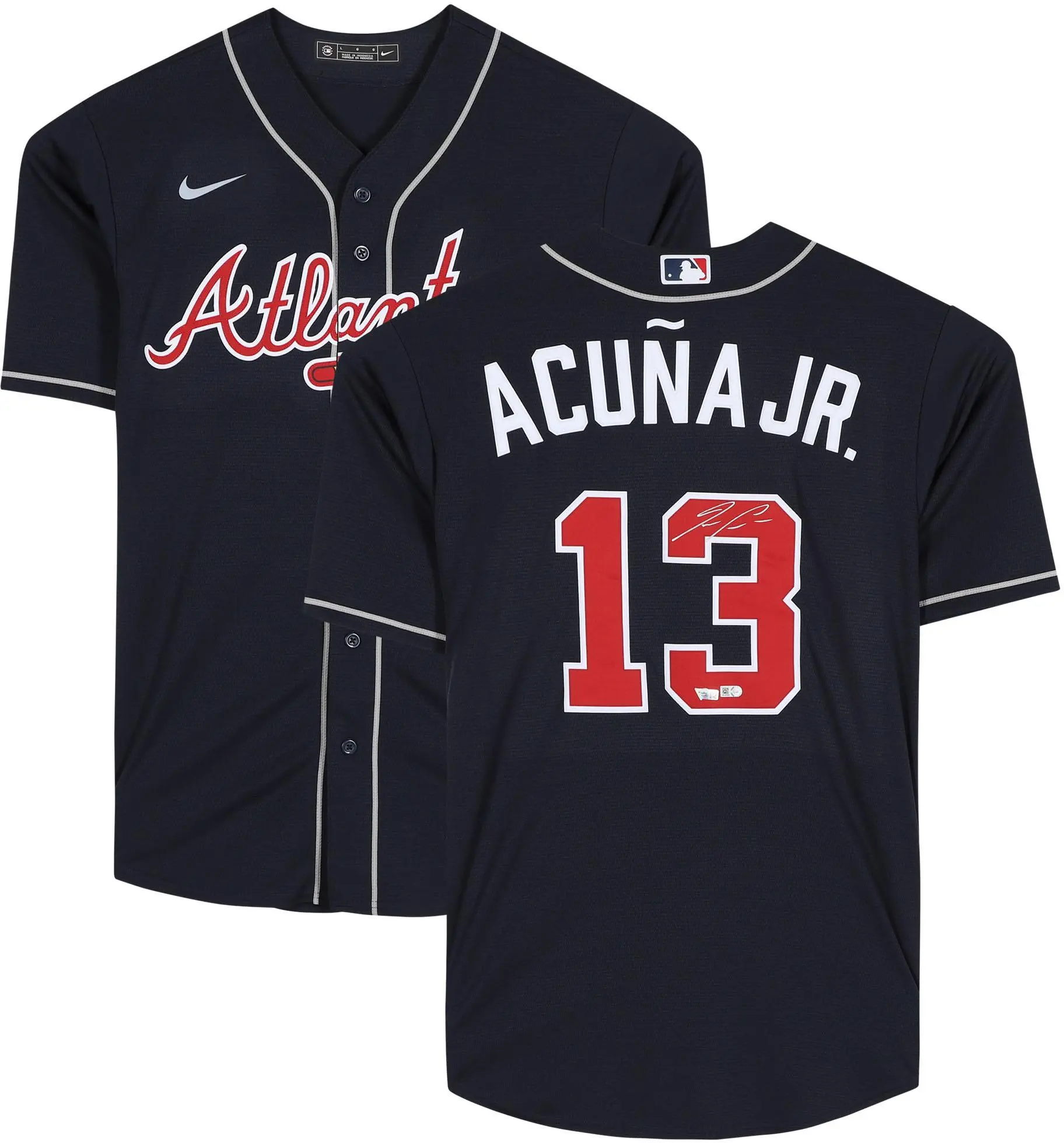 Ronald Acuna Jr. Atlanta Braves Autographed Navy Nike Replica Jersey - Fanatics Authentic Certified
