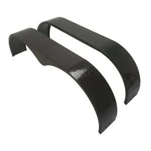 GARVEE 66" x 9.1" x 20" Tandem Round Trailer Fenders, Heavy Duty Steel Double Axle Trailer Fenders Compatible with 13-15 Inch Wheels, Black