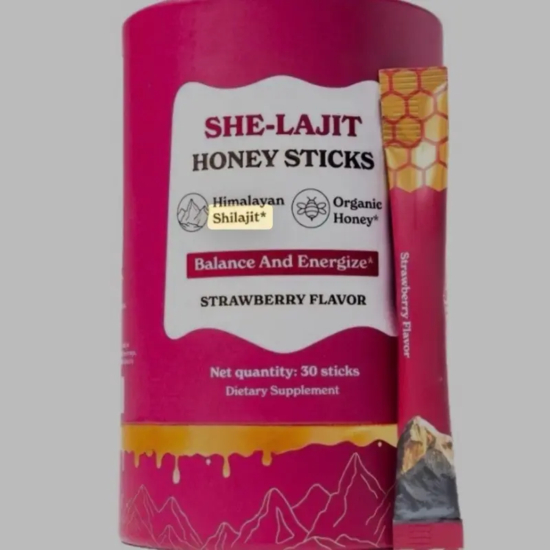 She-Lajit Natural Edible Dietary Honey Packs - 30 Sticks, Prop 65 Safe Herbal Health & Nutrition Supplement for Daily Wellness Support
