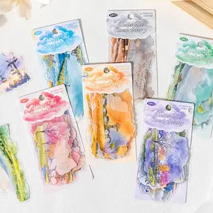 3 Packs Cloudscape Series Pet Stickers DIY Scrapbook Journal Diary Calendar Frame Cards, Decorative Stationery Supplies Stickers Kit