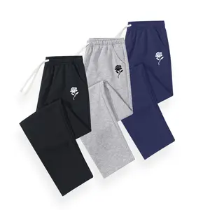 3-piece Set Men's sports drawstring casual pants, fashionable leisure loose elastic waistband sports pants, Menswear, Trouser,  men's clothing, printed design, sports pants suitable for all year, suitable for running fitness pants
