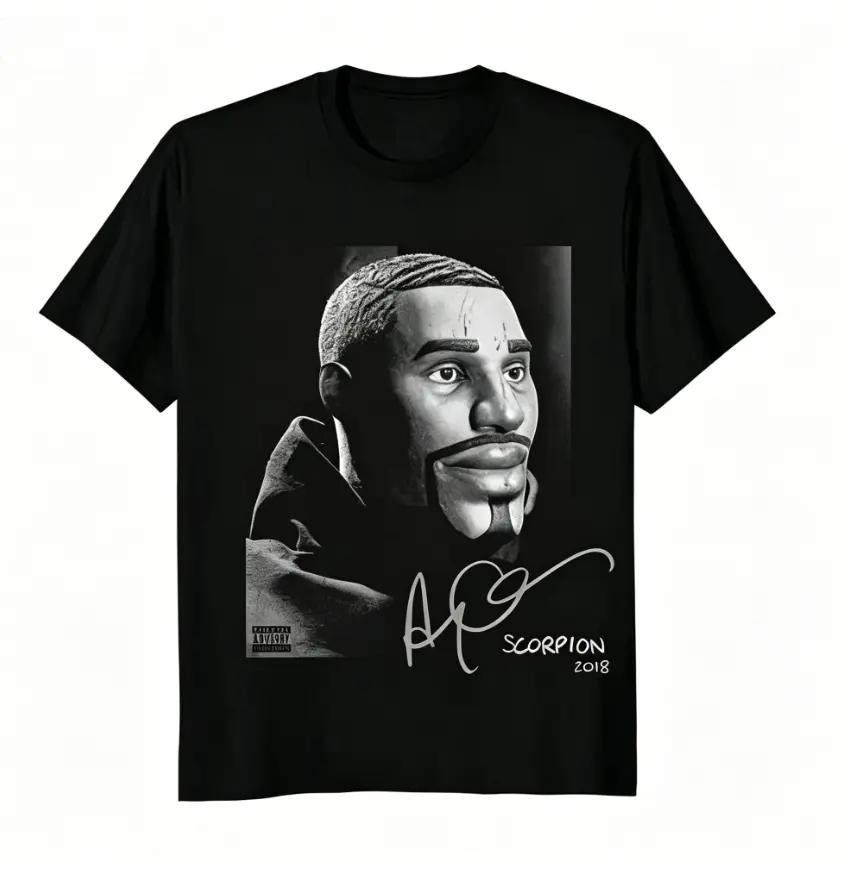 Women's 100% Cotton Drake 2018 Rapper Theme T-Shirt - Shortleeve, Round Neck, Casual Streetwear Top with Scorpion Logo for Fans of Drake Scorpion, Shortsleeve, Tshirt, Style, Graphic Print