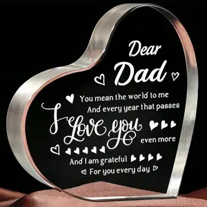A gift for dad, heart-shaped acrylic ornament, for gifting, home decor desktop sign, desktop decoration, Father's Day gift