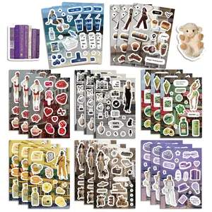 Eight Sticker Sheets in The European and American Style Holiday Sweetheart Series, Suitable for Scrapbooks, Diaries, Laptops, Water Bottles, Cars, Car Stickers, and Other Faith-based Designs—gifts with Positive Messages.