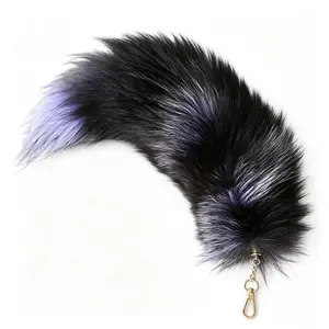 2026 Cute White Modacrylic Faux Fox Tail, Synthetic Fur Cosplay Costume Accessory for Halloween, Comic Con & Party Decorations