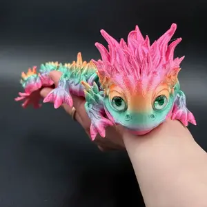 Vibrant Assorted Colors Chubby Forest Dragon Figurine - 3D Printed, Intricately Designed Fantasy Creatures Desk Accessories for Home Office Decor - Unique Gift Idea for Christmas, Halloween Collectible Figurine