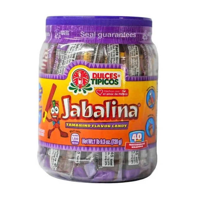 Jabalina Dulces Tipicos Jabalina Env Chica Tamarind Flavored Candy with Hot Salty Tamarind Paste and Sweet Sugary Outer Layer