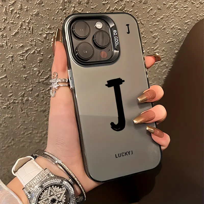 Fortune Letter J Mobile Phone Case for iPhone15/15Plus/15Pro/15Promax, iPhone 14/14Plus/14Pro/14Promax, iPhone 13/13Pro/13Promax, iPhone 12/12Pro/12Promax, iPhone 11/11Pro/11Pro Max, iPhone 7/8 Plus, iPhone XR/XSMax
