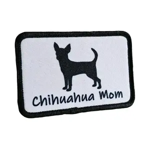 chihuahua mom patch 2x3 inches with hook and loop backing