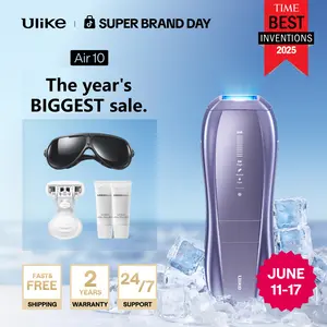 Ulike Laser Hair Removal Air 10 IPL Device with Ice-Cooling Contact Dual Lights Skin Sensor & SHR Mode for Comfortable Effective Results - Epilator