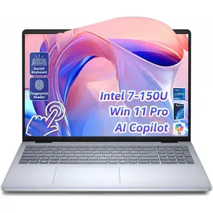 Dell 16 Touchscreen Business Laptop – Intel Core 7-150U (10-Core, Up to 5.4GHz), 16 Inch FHD+ IPS, Wins 11 Pro, AI Copilot, Backlit Keyboard, Fingerprint Reader (16/32/64GB DDR5 RAM | 1/2/4TB SSD)ICE BLUE